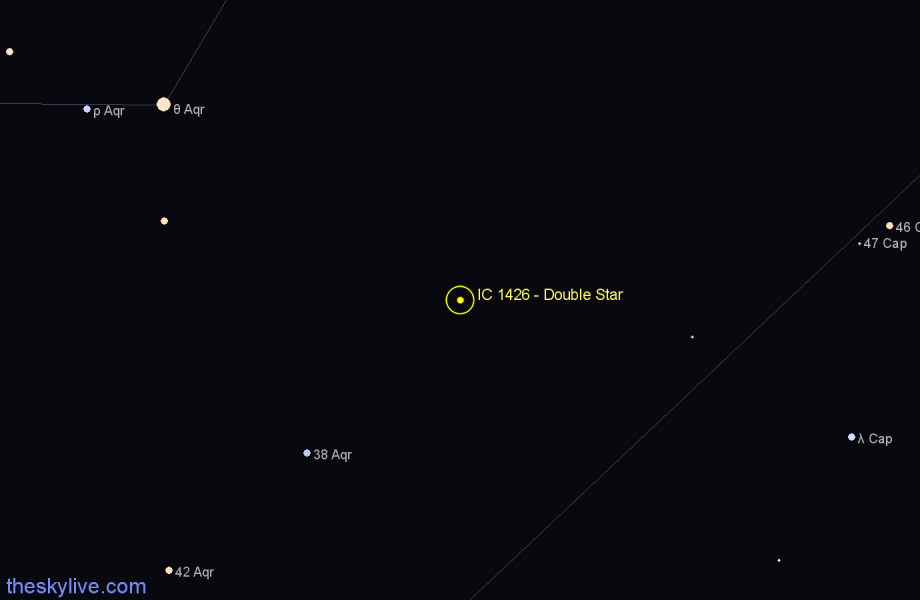 Finder chart IC 1426 - Double Star in Aquarius star