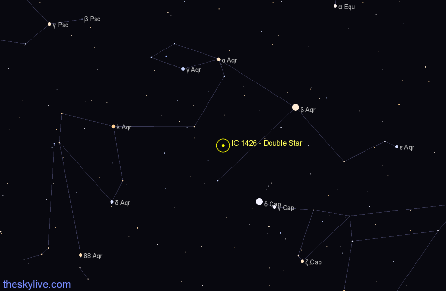 Finder chart IC 1426 - Double Star in Aquarius star