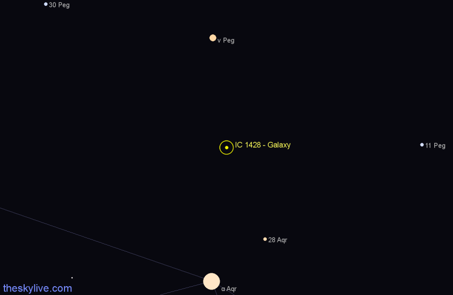 Finder chart IC 1428 - Galaxy in Pegasus star