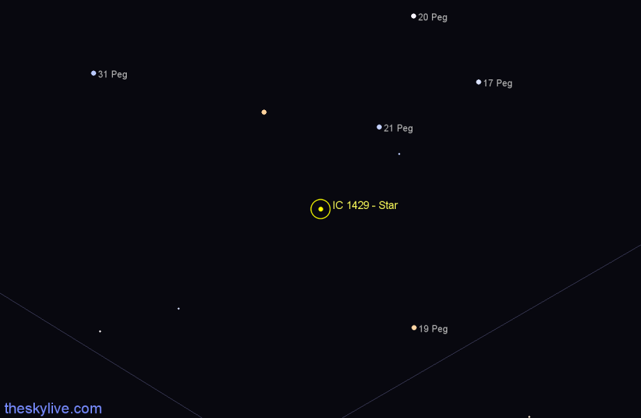 Finder chart IC 1429 - Star in Pegasus star