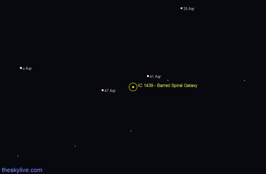 Finder chart IC 1439 - Barred Spiral Galaxy in Aquarius star