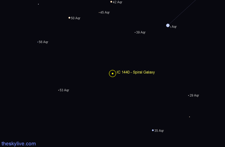 Finder chart IC 1440 - Spiral Galaxy in Aquarius star