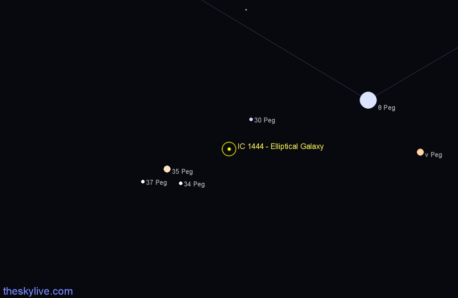 Finder chart IC 1444 - Elliptical Galaxy in Pegasus star