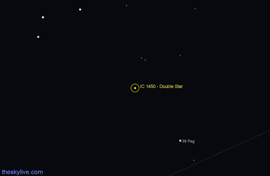 Finder chart IC 1450 - Double Star in Pegasus star