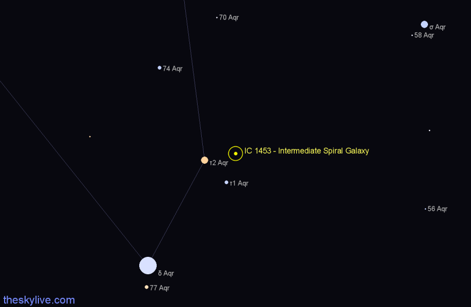 Finder chart IC 1453 - Intermediate Spiral Galaxy in Aquarius star