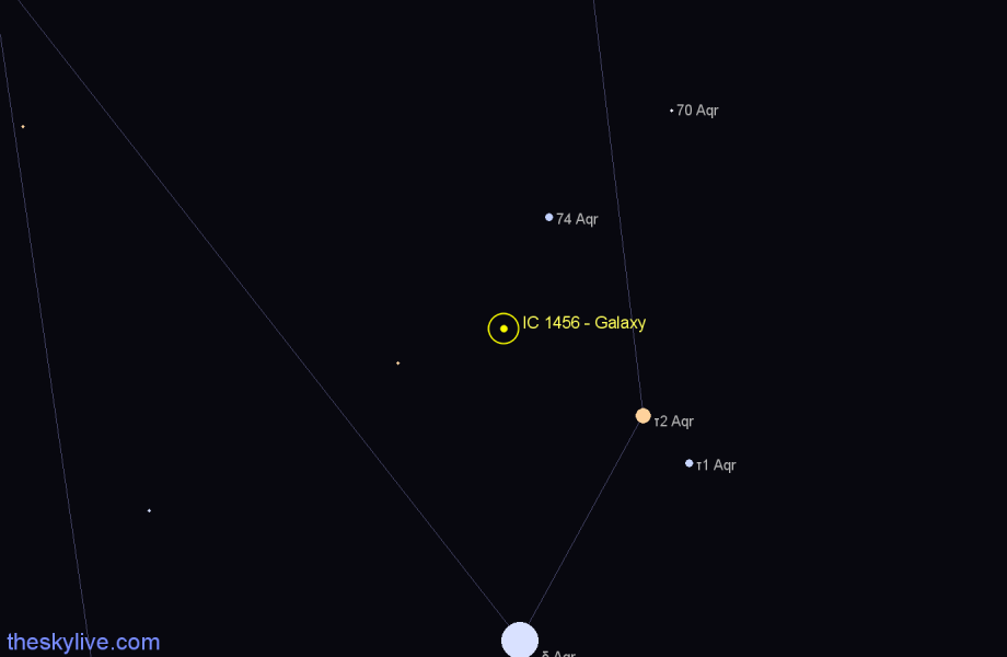 Finder chart IC 1456 - Galaxy in Aquarius star