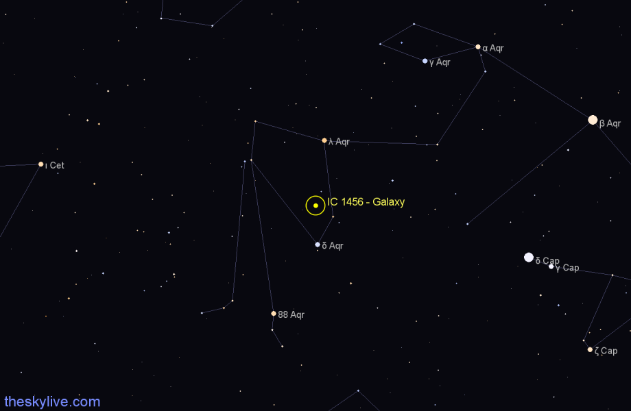 Finder chart IC 1456 - Galaxy in Aquarius star