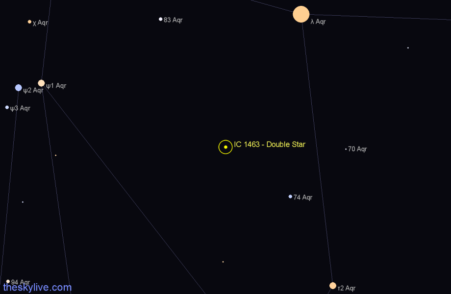 Finder chart IC 1463 - Double Star in Aquarius star