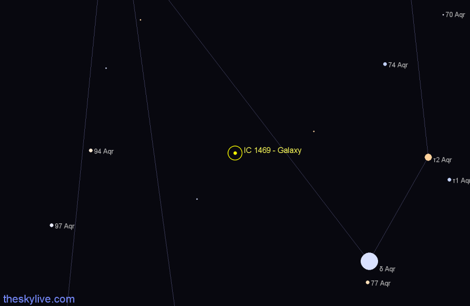 Finder chart IC 1469 - Galaxy in Aquarius star