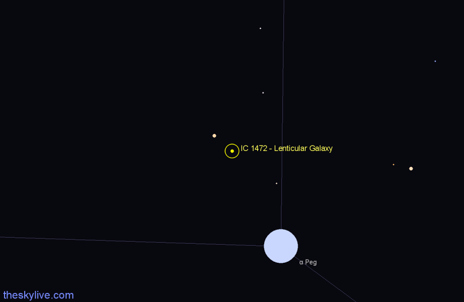 Finder chart IC 1472 - Lenticular Galaxy in Pegasus star