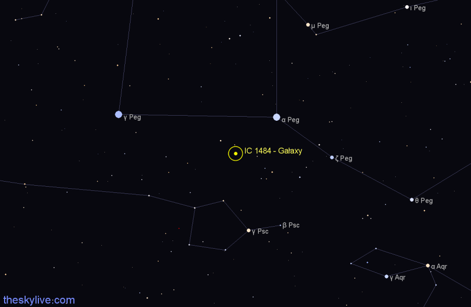 Finder chart IC 1484 - Galaxy in Pegasus star