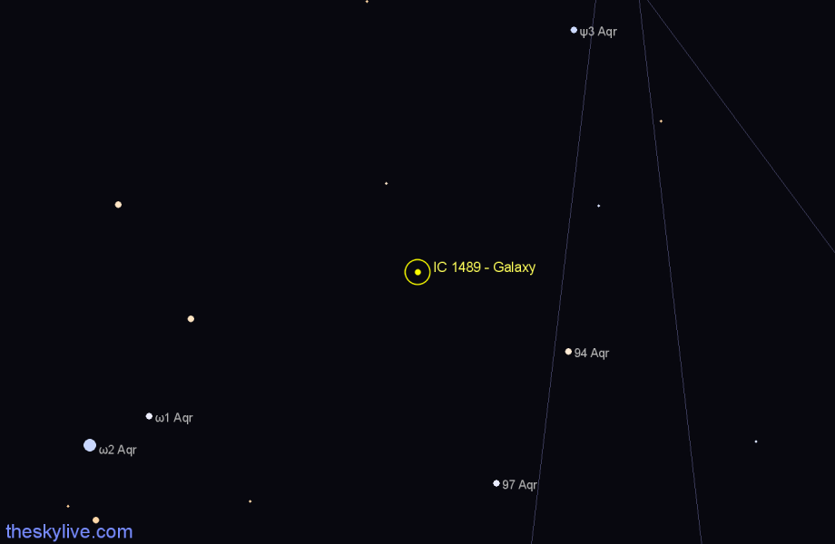 Finder chart IC 1489 - Galaxy in Aquarius star