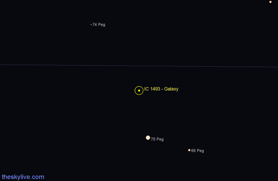 Finder chart IC 1493 - Galaxy in Pegasus star