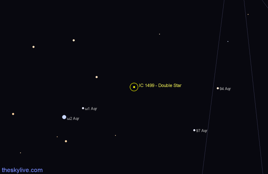 Finder chart IC 1499 - Double Star in Aquarius star