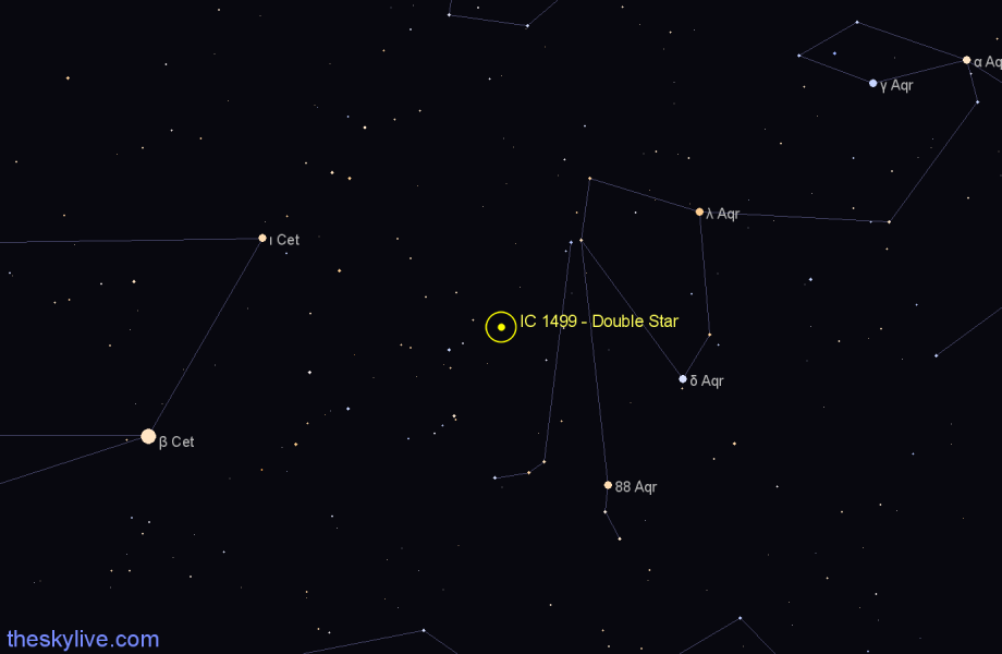 Finder chart IC 1499 - Double Star in Aquarius star