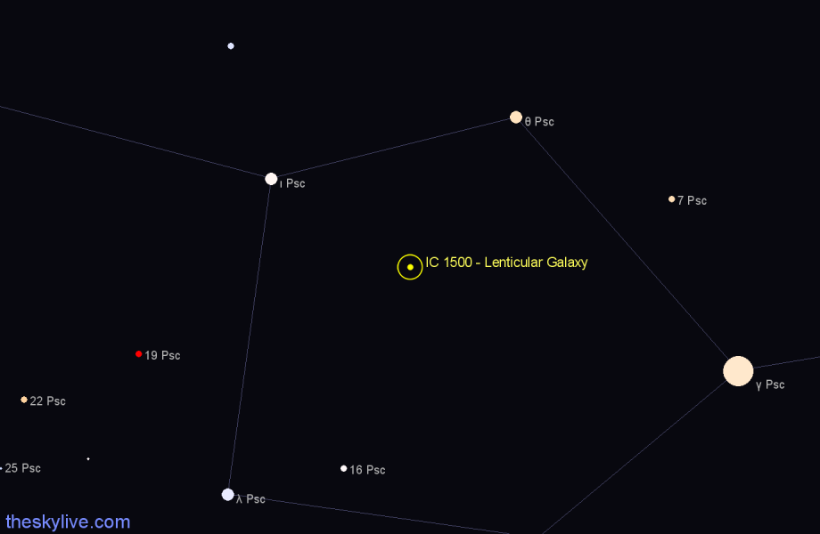 Finder chart IC 1500 - Lenticular Galaxy in Pisces star