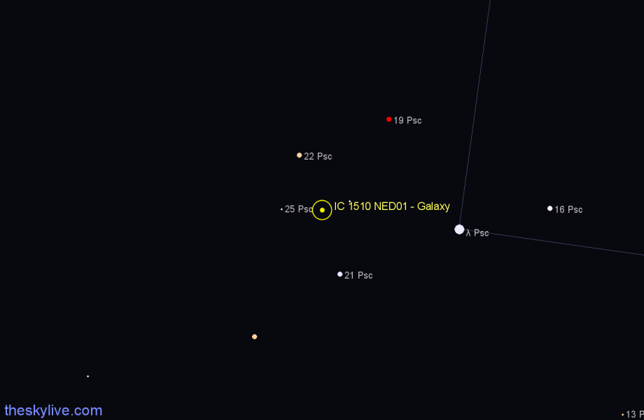 Finder chart IC 1510 NED01 - Galaxy in Pisces star