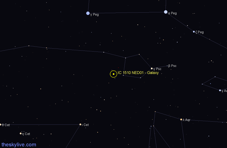 Finder chart IC 1510 NED01 - Galaxy in Pisces star