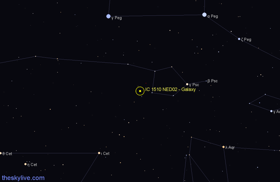 Finder chart IC 1510 NED02 - Galaxy in Pisces star