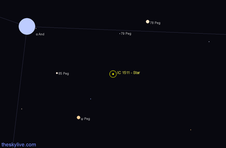 Finder chart IC 1511 - Star in Pegasus star