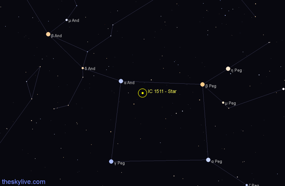 Finder chart IC 1511 - Star in Pegasus star