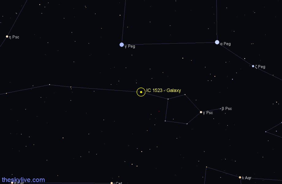 Finder chart IC 1523 - Galaxy in Pisces star