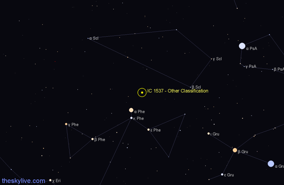 Finder chart IC 1537 - Other Classification in Sculptor star