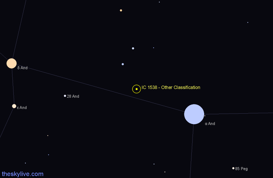 Finder chart IC 1538 - Other Classification in Andromeda star