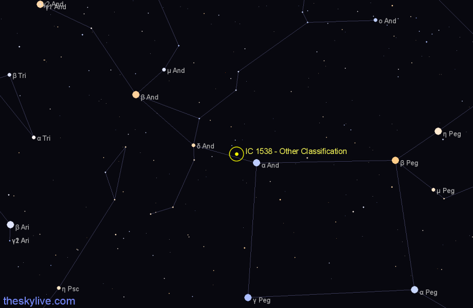 Finder chart IC 1538 - Other Classification in Andromeda star