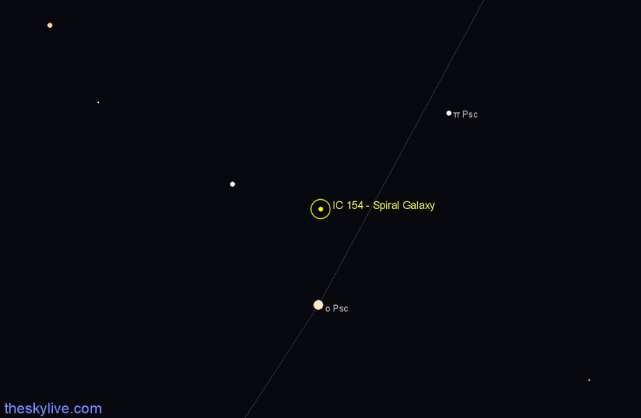 Finder chart IC 154 - Spiral Galaxy in Pisces star