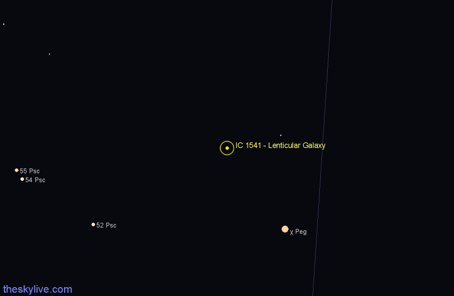 Finder chart IC 1541 - Lenticular Galaxy in Andromeda star