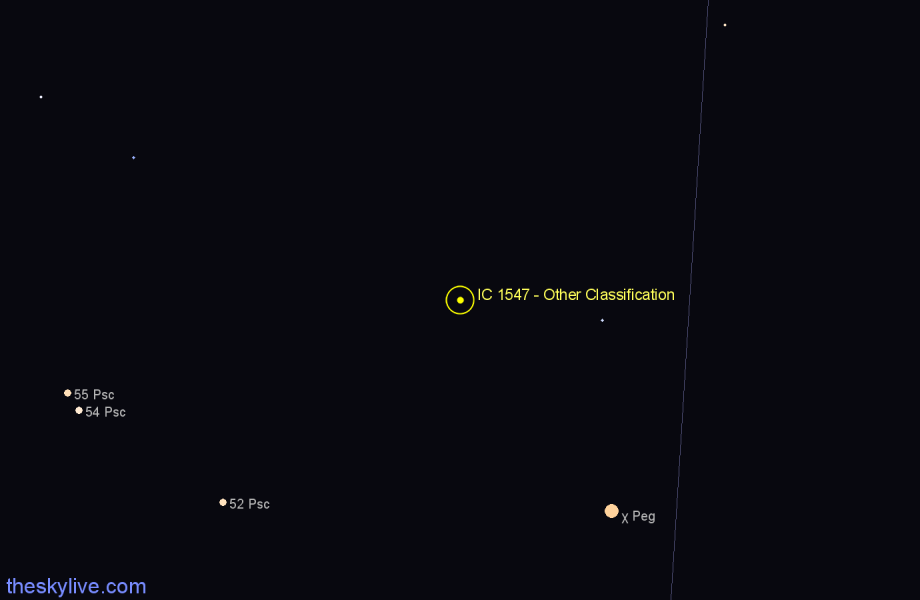 Finder chart IC 1547 - Other Classification in Andromeda star