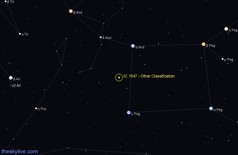 Finder chart IC 1547 - Other Classification in Andromeda star