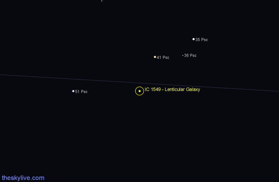 Finder chart IC 1549 - Lenticular Galaxy in Pisces star