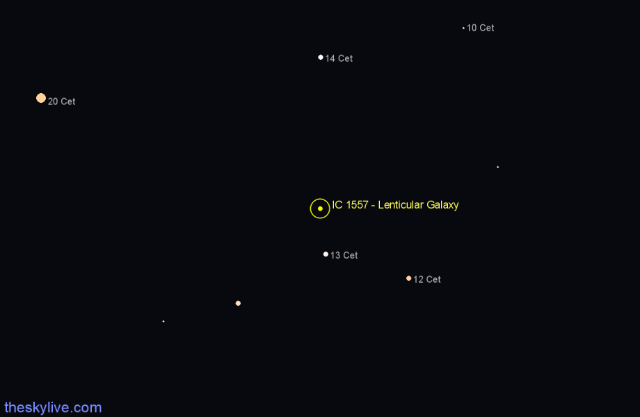 Finder chart IC 1557 - Lenticular Galaxy in Cetus star