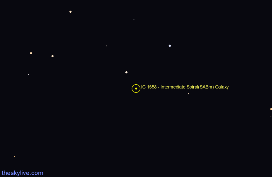 Finder chart IC 1558 - Intermediate Spiral(SABm) Galaxy in Sculptor star