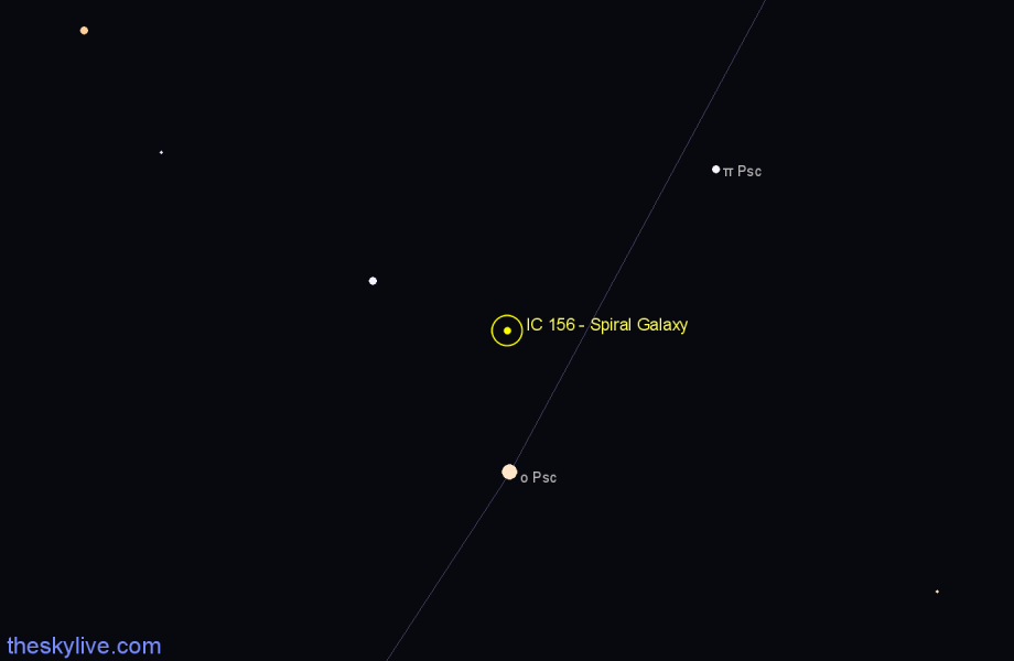 Finder chart IC 156 - Spiral Galaxy in Pisces star