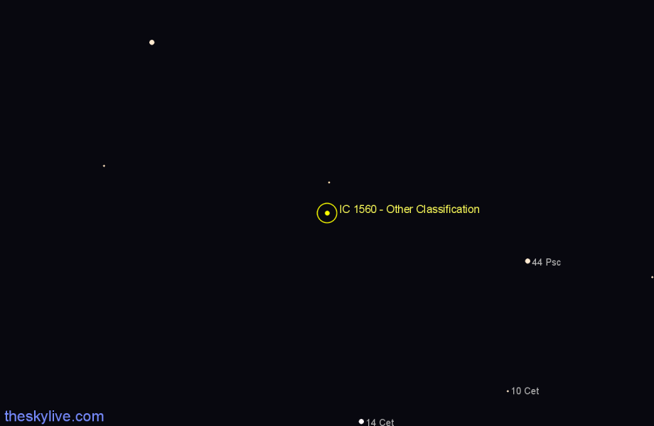 Finder chart IC 1560 - Other Classification in Pisces star