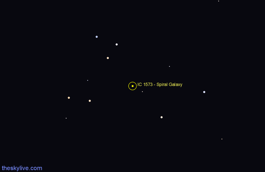 Finder chart IC 1573 - Spiral Galaxy in Cetus star