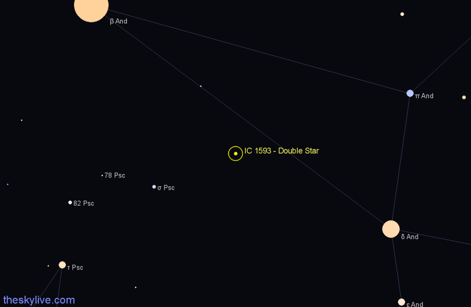 Finder chart IC 1593 - Double Star in Pisces star