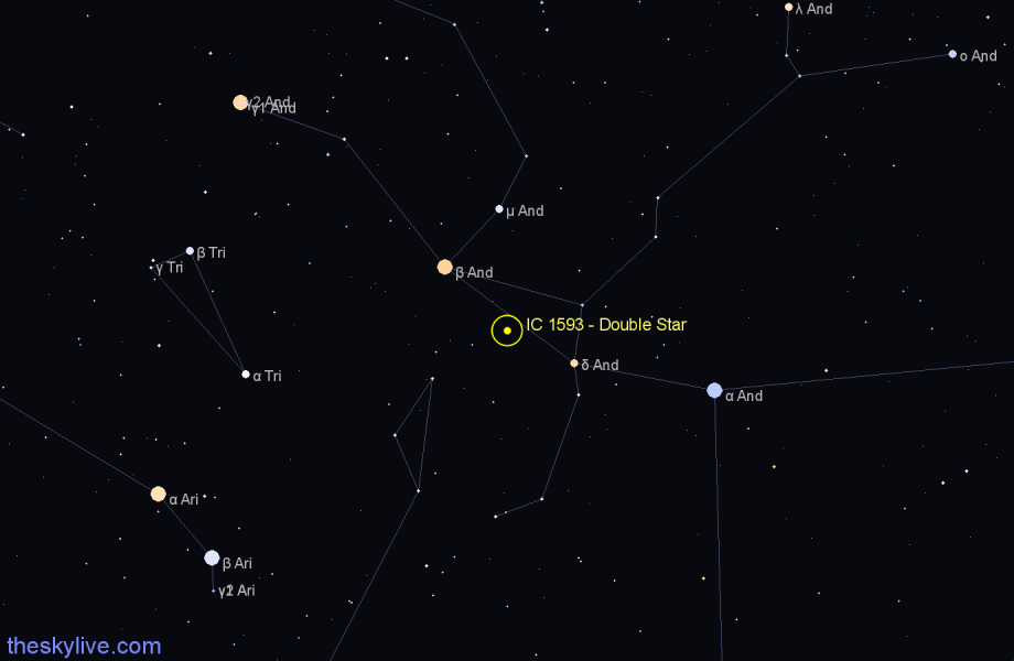 Finder chart IC 1593 - Double Star in Pisces star