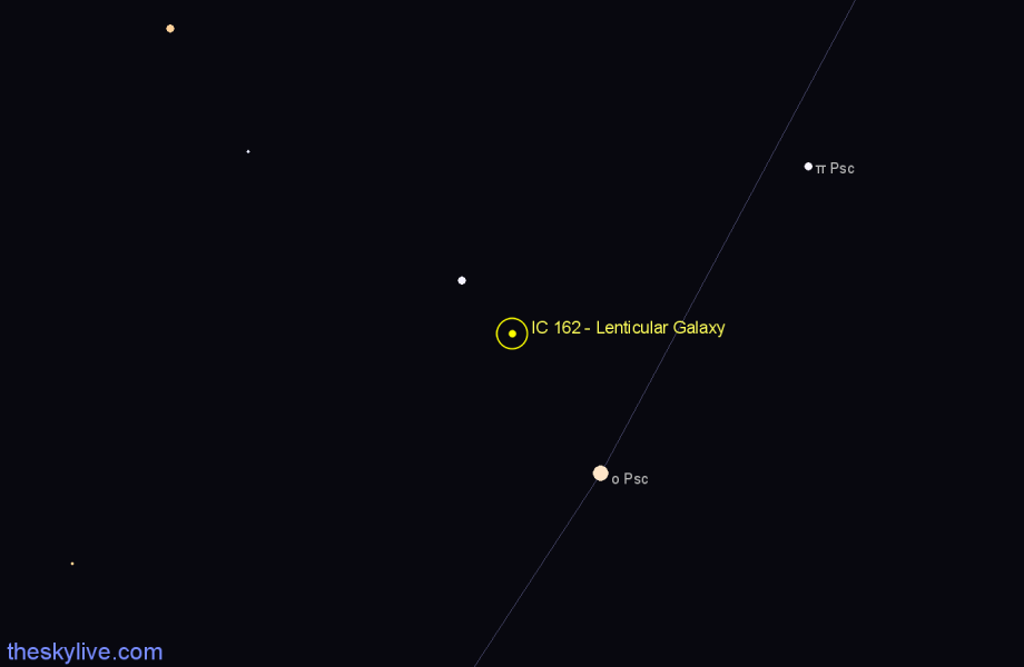 Finder chart IC 162 - Lenticular Galaxy in Aries star