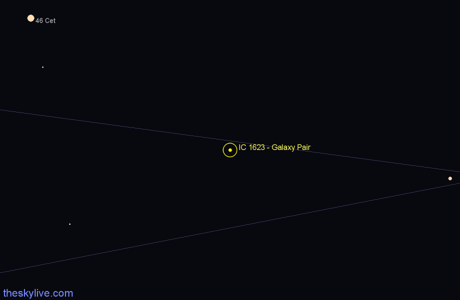 Finder chart IC 1623 - Galaxy Pair in Cetus star