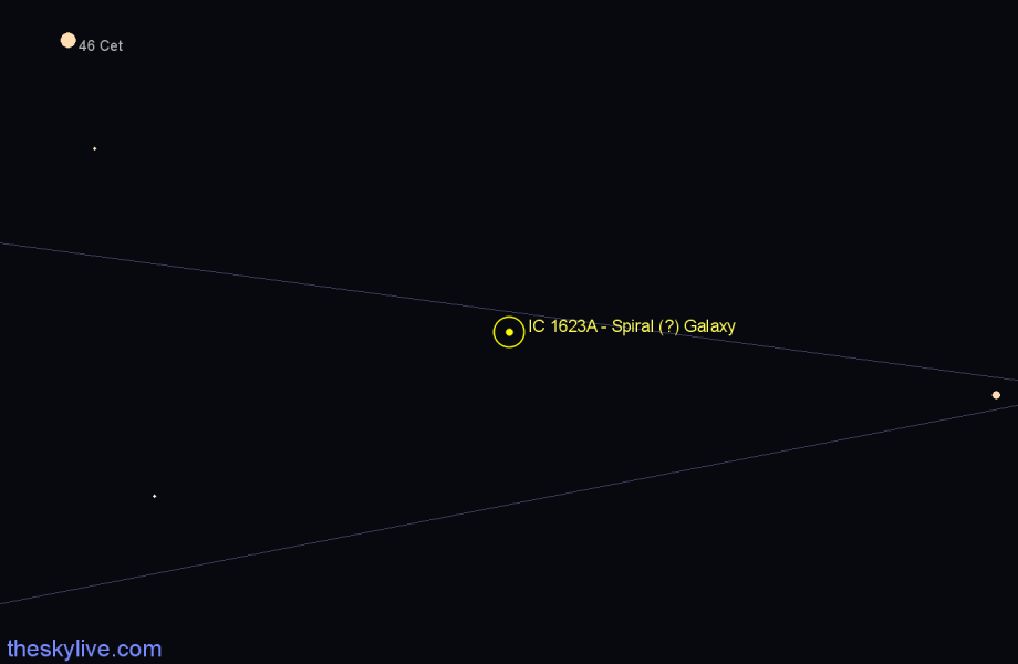 Finder chart IC 1623A - Spiral (?) Galaxy in Cetus star