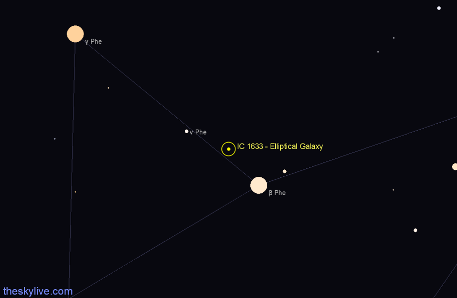 Finder chart IC 1633 - Elliptical Galaxy in Phoenix star