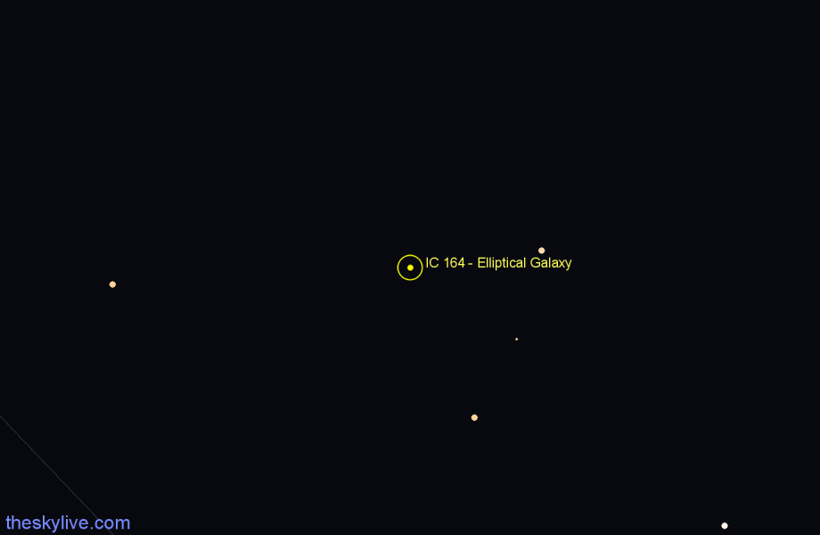 Finder chart IC 164 - Elliptical Galaxy in Cetus star