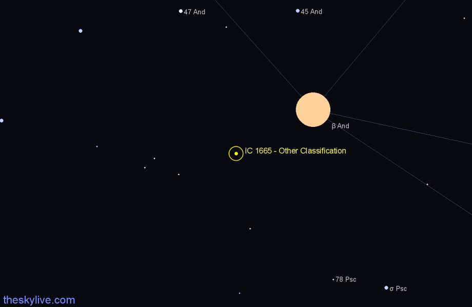 Finder chart IC 1665 - Other Classification in Andromeda star