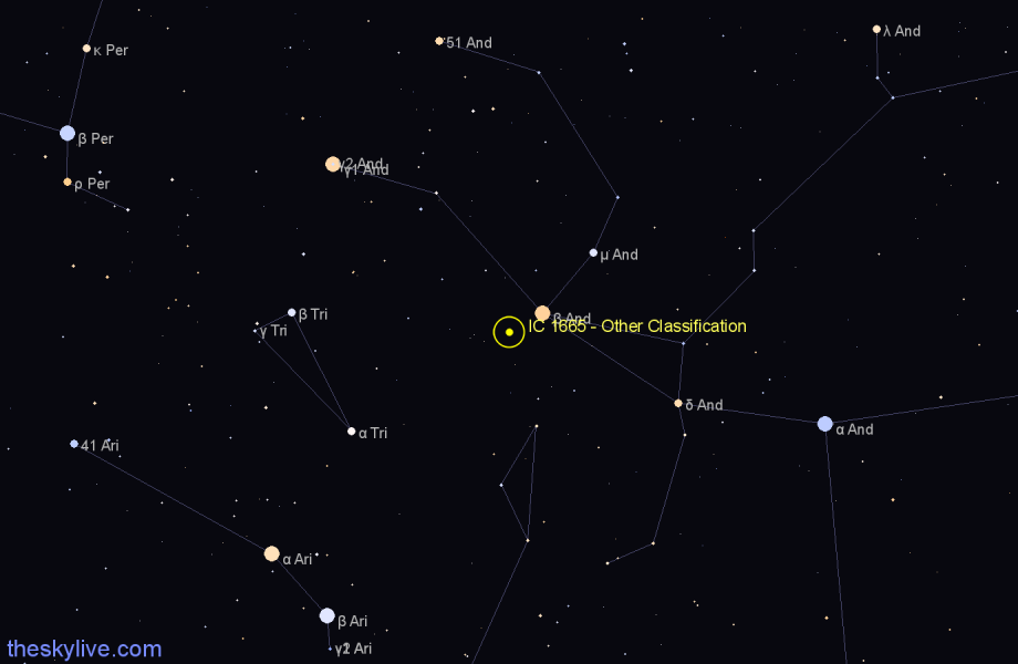 Finder chart IC 1665 - Other Classification in Andromeda star