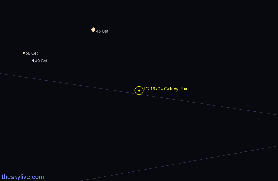 Finder chart IC 1670 - Galaxy Pair in Cetus star