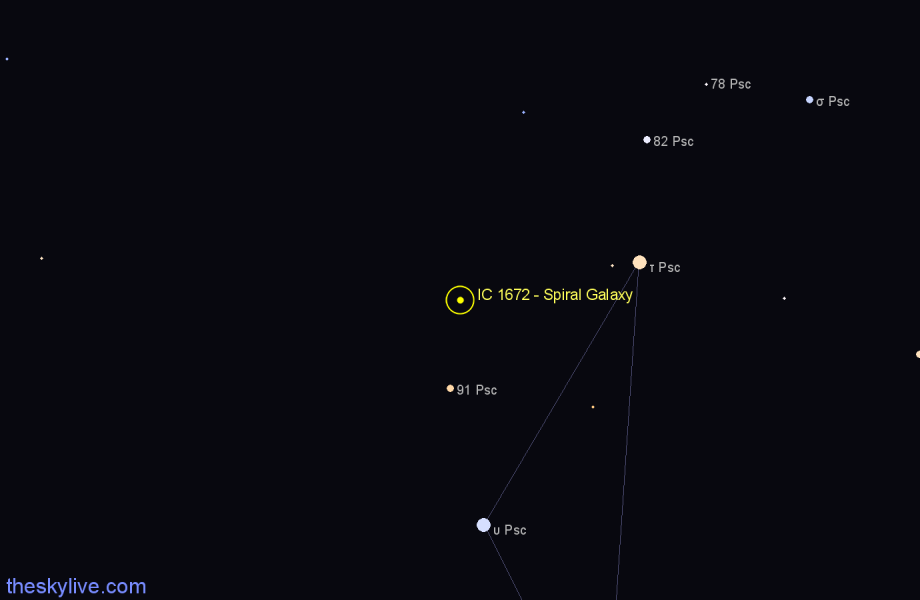 Finder chart IC 1672 - Spiral Galaxy in Pisces star